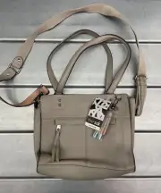 The Sak Alameda Shoulder Bag Womens Gray Leather Crossbody Strap Tassel NWT