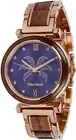 Maui Kool Paia Walnut Wood Blue Face Steel and Wooden Watch