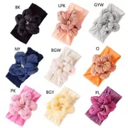 Baby Nylon Headband 3D Flower Turban Infant Girls Elastic Hairband Accessory
