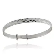 Diamond Cut Baby or Toddler Bangle Bracelet - 925 Sterling Silver - Expandable