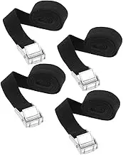 GANAZONO 4Pcs Heavy Duty Zinc Alloy Ratchet Tie Down Straps for Secure Cargo Luggage Transport Adjustable Tension Pull Straps for Cars Trailers and Suitcases