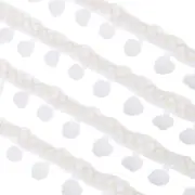 Embroidered Trim Ribbon, 20 Yards Pompoms Trim Fringe for Crafts, White