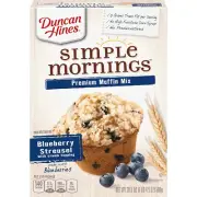 Duncan Hines Simple Mornings Blueberry Streusel Premium Muffin Mix, 20.5 Oz