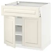 METOD / MAXIMERA base cabinet with drawer/2 doors, white/Bodbyn off-white, 80x60x80 cm