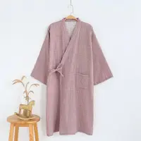 在飛比找Yahoo!奇摩拍賣優惠-現貨熱銷-日式和服日式紗布起居服 全棉男士睡袍純棉紗布和服睡