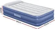 Bestway 1.91m x 97cm x 46cm Tritech Inflatable Air Mattress Twin Built-in AC Pump