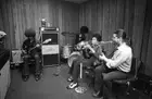 Psychedelic soul group Sly & The Family Stone records in the studi- Old Photo
