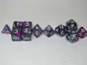 NEW D&D RPG Dice Set of 11 - Meteorite Purple Silver