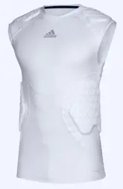 ADIDAS Alphaskin Force Compression 5 Pad White Football Shirt NEW Mens 2XL XXL
