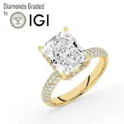 Radiant Solitaire Labgrown Diamond Engagement Ring 14k Yellow Gold 5.65 Ct