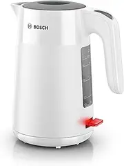 Bosch Kettle TWK2M161, Cup Display, Limescale Filter, Triple Safe, 1L, Weiss