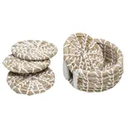 5pc Ladelle Seagrass Woven Drink Coasters White w/ Holder 13x13x6cm