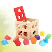 Toddler Puzzle Shape Sorting Cube Baby Blocks Shape Sorter Toy Montessori Toys