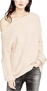 [RACHEL Rachel Roy] Rachel Roy Womens One Shoulder Knit Sweater, Pink, X-Large