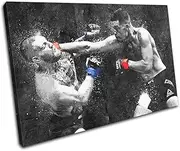 Bold Bloc Design - Nate Diaz Conor McGregor Grunge Sports 135x90cm SINGLE Canvas Art Print Box Framed Picture Wall Hanging - Hand Made In The UK - Framed And Ready To Hang 0021-0172(00B)-SG32-LO-F
