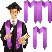 [MoDooris] 70 Inch Graduation Stoles 2024 Unisex Adult Graduation Sash Plain Grad Stole Graduate Honor Stole, Purple, Large