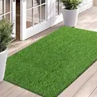 Bsmathom Artificial Grass Rug Indoor Outdoor Rug Dog Grass Mat with Drainage ...