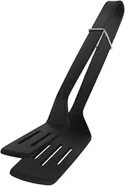 BESPORTBLE Silicone Steak Clips Cooking Tong Cooking Tool Serving Tong Kitchen Spatula Tongs Food Flipping Spatula Tong Cooking Spatula Tong Kitchen Food Tong Fish Spatula Black