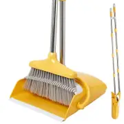 Dustpan and Broom Set with Long Handle for Home Kitchen Office