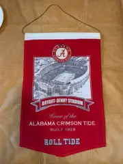 Alabama Crimson Tide Football Bryant Denny Stadium Embroidered Banner 30 x 15”