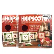 Vintage Charles Craft Hopscotch Cross Stitch Fabric 14ct 15x15in 2pks Dark Red