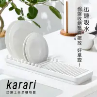 在飛比找Yahoo奇摩購物中心優惠-日本karari 珪藻土多功能餐盤瀝水架L