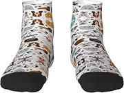 [JBYJBX] Cartoon Cat And Dog Print Adult Socks Womens Mens Workout Thermal Cozy All-Season Gift Holiday Articles Use
