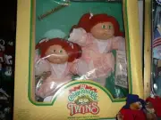BUY US NOW ! NRFB Cabbage Patch Kids TWINS Girls Red Yarn Hair SO CUTE !