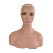 17" Realistic PVC Mannequin Head with Shoulders Upper Body Female Manikin