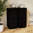 vidaXL Sideboards 2 pcs Black 31.5x34x75 cm Solid Wood Pine BMG