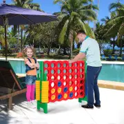 CostwayGiant Connect 4 in A Row with 42 Jumbo Rings for Garden & Beach-Green