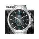 ALBA 雅柏 手錶專賣店 國隆 AT3C09X1 三眼計時男錶 不鏽鋼錶帶 漸層黑 防水100米 日期顯示 分段時間 全新品 保固一年 開發票