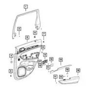 Genuine Mopar Rear Door Trim Armrest Left 6CW51HL1AA