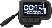 Electric Bicycle LCD Display Meter, 6 Pin 24V 36V 48V 60V EN06 Waterproof Bike Speed Meter with USB Power Speed Display, Bike Conversion LCD Instrument for Electric Bike Scooter