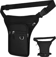 Zsanhua Drop Leg Bag for Men Women, Waist Pack Waterproof Thigh Pack Leg Pouch Bag, Multi-Pocket Waist Fanny Pouch Waist Belt Hip Bag Motorcycle Riding Hiking Waist Fanny Pack, Black, Drop Leg Bag