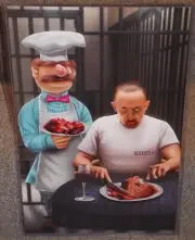 Muppets Swedish Chef vs Hannibal Lecter Glossy Art Print 11 x 17 In Hard Plastic