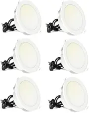 6 Pack - HPM Alina LED Downlight 7watt Dimmable Tri-Colour - 90mm Cut Out + Flex&Plug