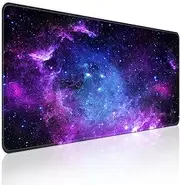 BZU Galaxy Print Extended Big Mouse Pad Large,XL Gaming Mouse Pad Desk Pad,31.5x11.8inch Long Computer Keyboard Mouse Mat Mousepad with 3mm Non-Slip Base and Stitched Edge for Home Office Work