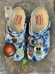 CROCS 501 Levi's Strauss & Co. Jeans Clogs Charms Men's Size US M 10 W 12