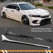 For 2022-2025 Honda Civic MC FE180 Pearl White Black 2 Tone Side Skirt Extension (for: Honda Civic)