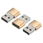 USB C Female to USB Male Adapter, Type C to USB Converter Golden, 3pcs