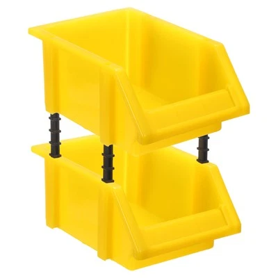 2pcs Plastic Shelf Bins 5.9" x 3.9" x 3" Wall Mounted Storage Bins, Yellow