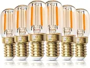 BrightArk E14 LED Light Bulb 2W, Dimmable E14 Small Edison Screw Bulb, Warm White 2200K Amber Vintage Light Bulb for Night Light, Refrigerator, Sewing Machine, Cooker Hood(6-Pack)