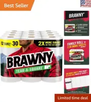 Strong 2-Ply Tear-A-Square Paper Towels - 3 Sizes, 1500 Sheets, Eco-Friendly