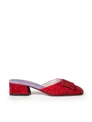 Red Glitter Harper Mules