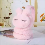 [KAYLRE] Earmuffs Warm Cute 3D Rabbit Warm Earmuffs Winter Warm Headphones Girls Rabbit Earcap Children Ear Cover Plush Fur Headphones Ear Warmer Warm Earmuffs (Color : Pink)