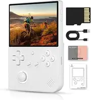 RG40XX V Handheld Game Console with RGB Colorful Joystick Lighting, 4" IPS Screen Linux System, Built in 3200mAh Battery 64 Card & 6000+ Games (White, 64G)