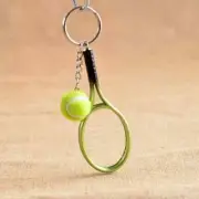 Tennis Mini Racquet with Ball Keychain Racket Gift Keyring GD