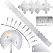 17 Pieces Guitar Luthier Tools Set Guitar Radius Gauge String Action Ruler Feeler Notched Radius Gauges Neck Notched Straight Edge Fret Rocker for Electric Guitar Setup
