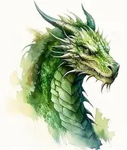 Fabric Panel 8"x8" Green Dragon 100% Cotton Quilting Panel Square AM1411